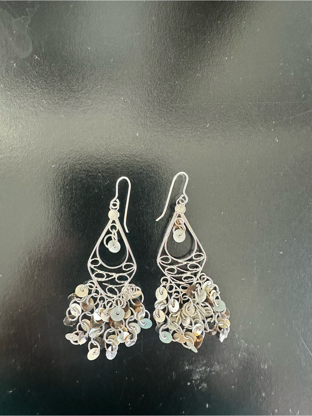 Silver Chandelier Dangle Earrings